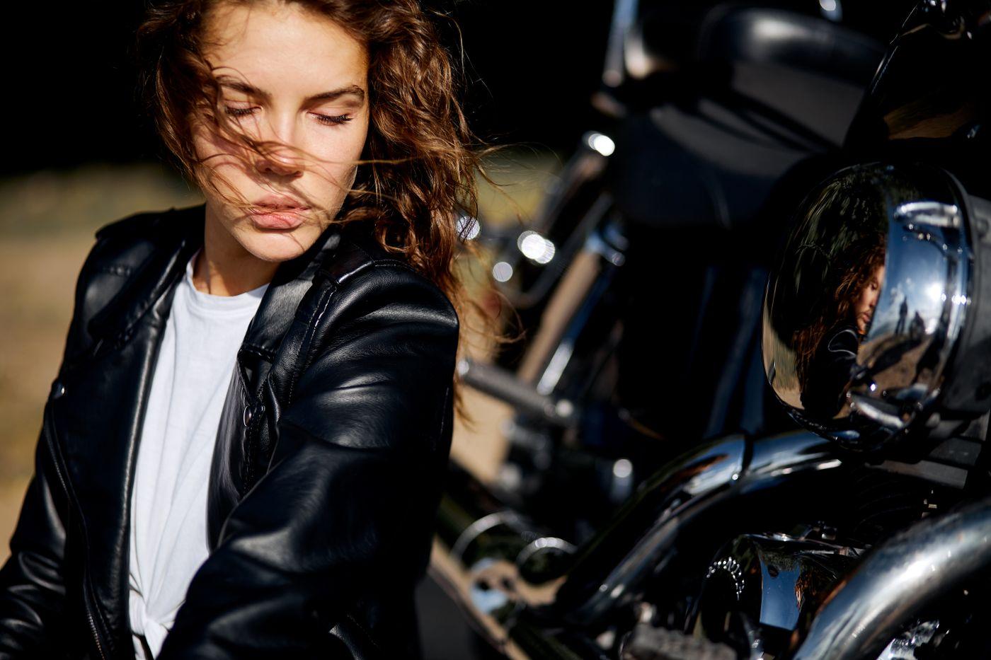 Cropped Leather Biker