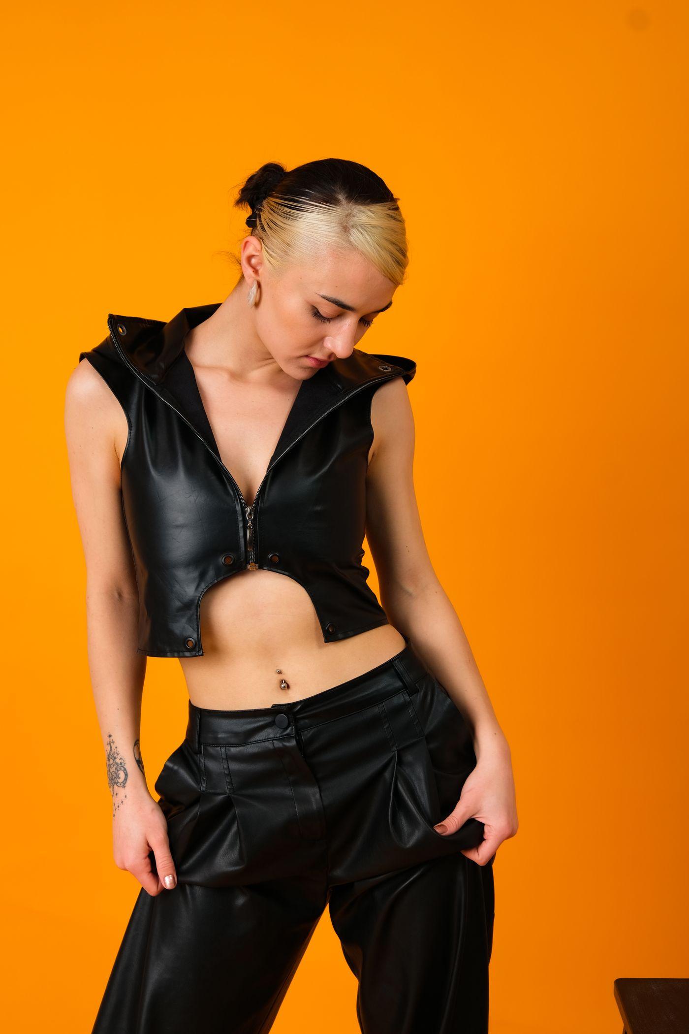 Leather Zip Vest