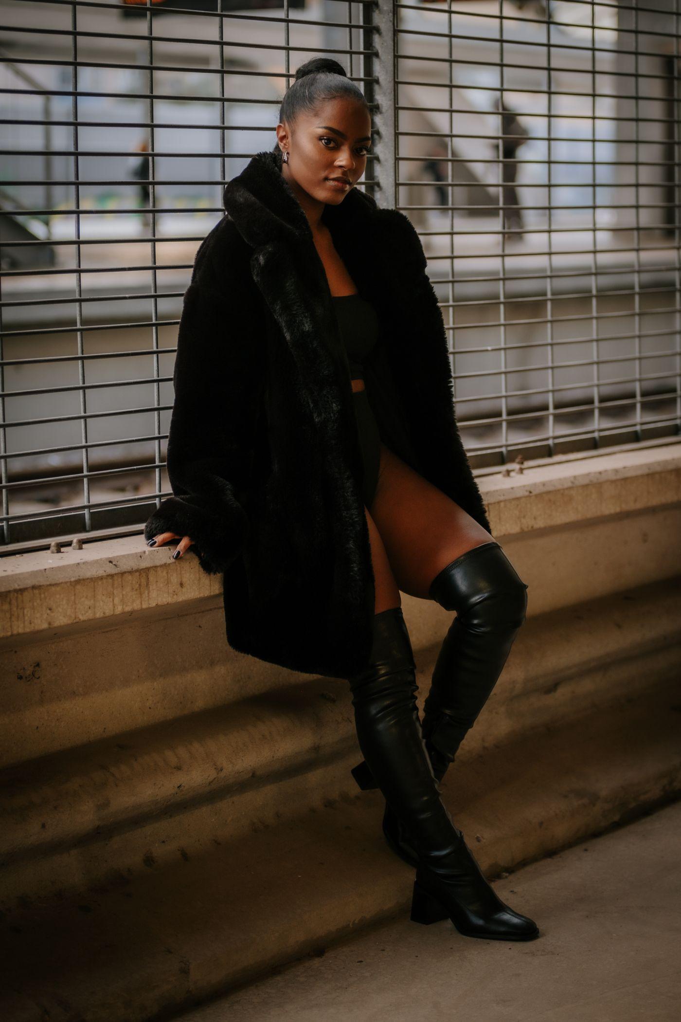 Onyx Black Fur Coat