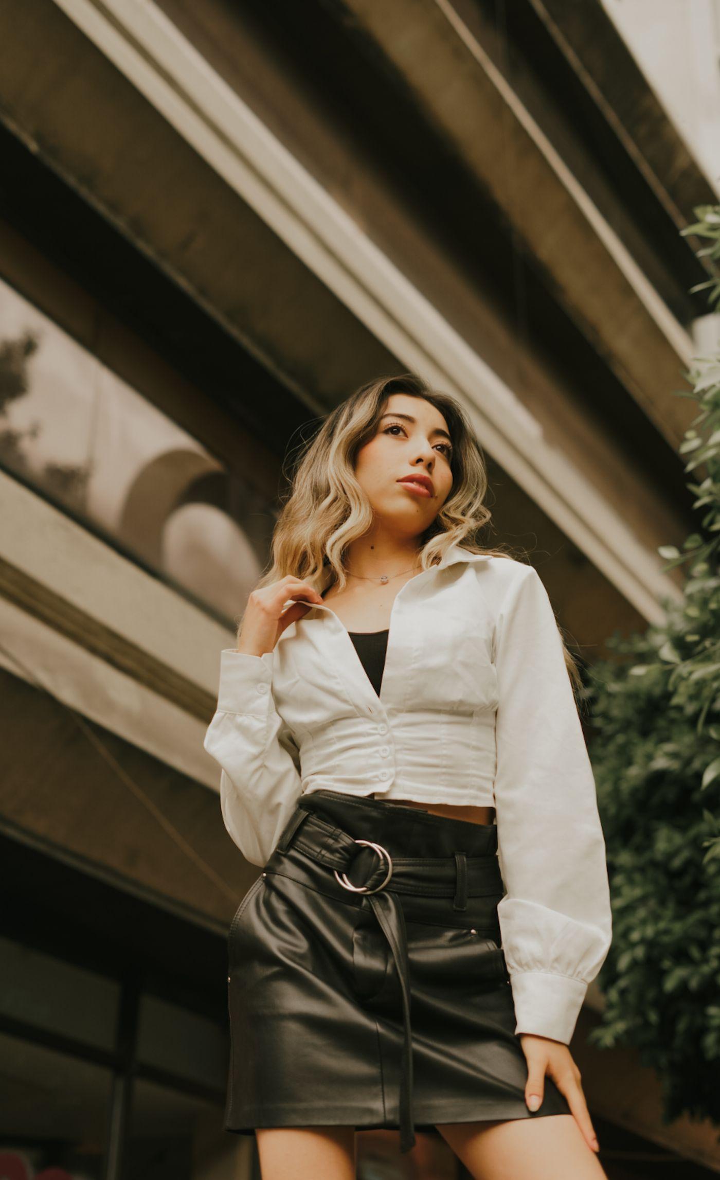 Belted Leather Skirt