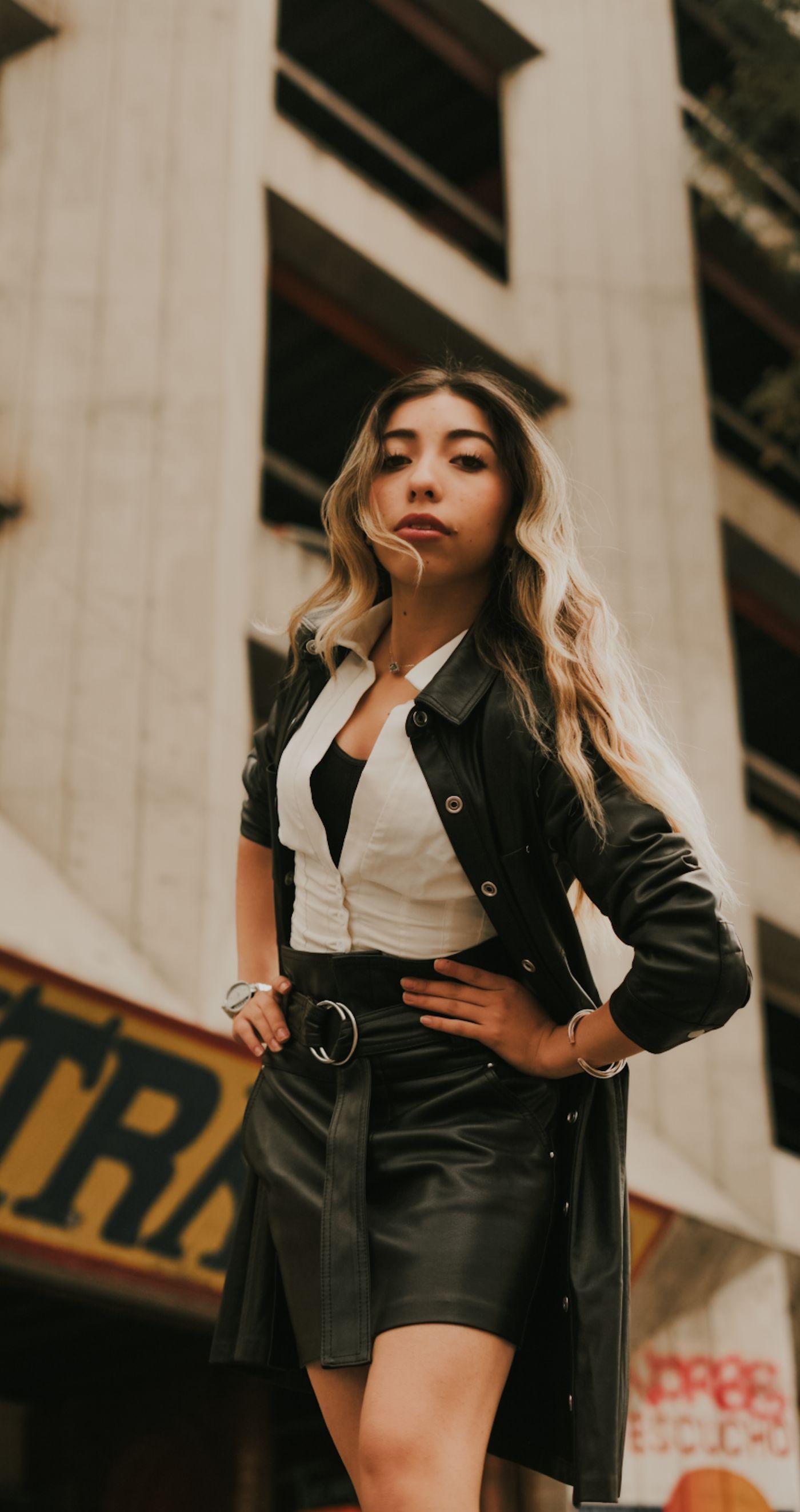Belted Leather Skirt