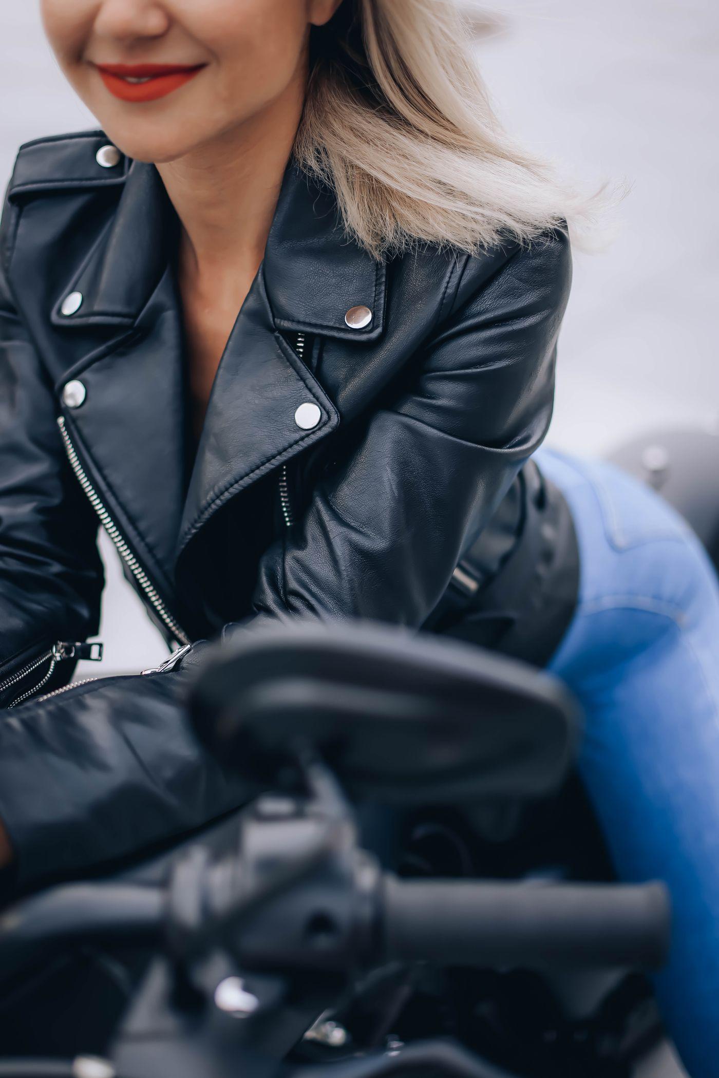 Noir Leather Biker Jacket