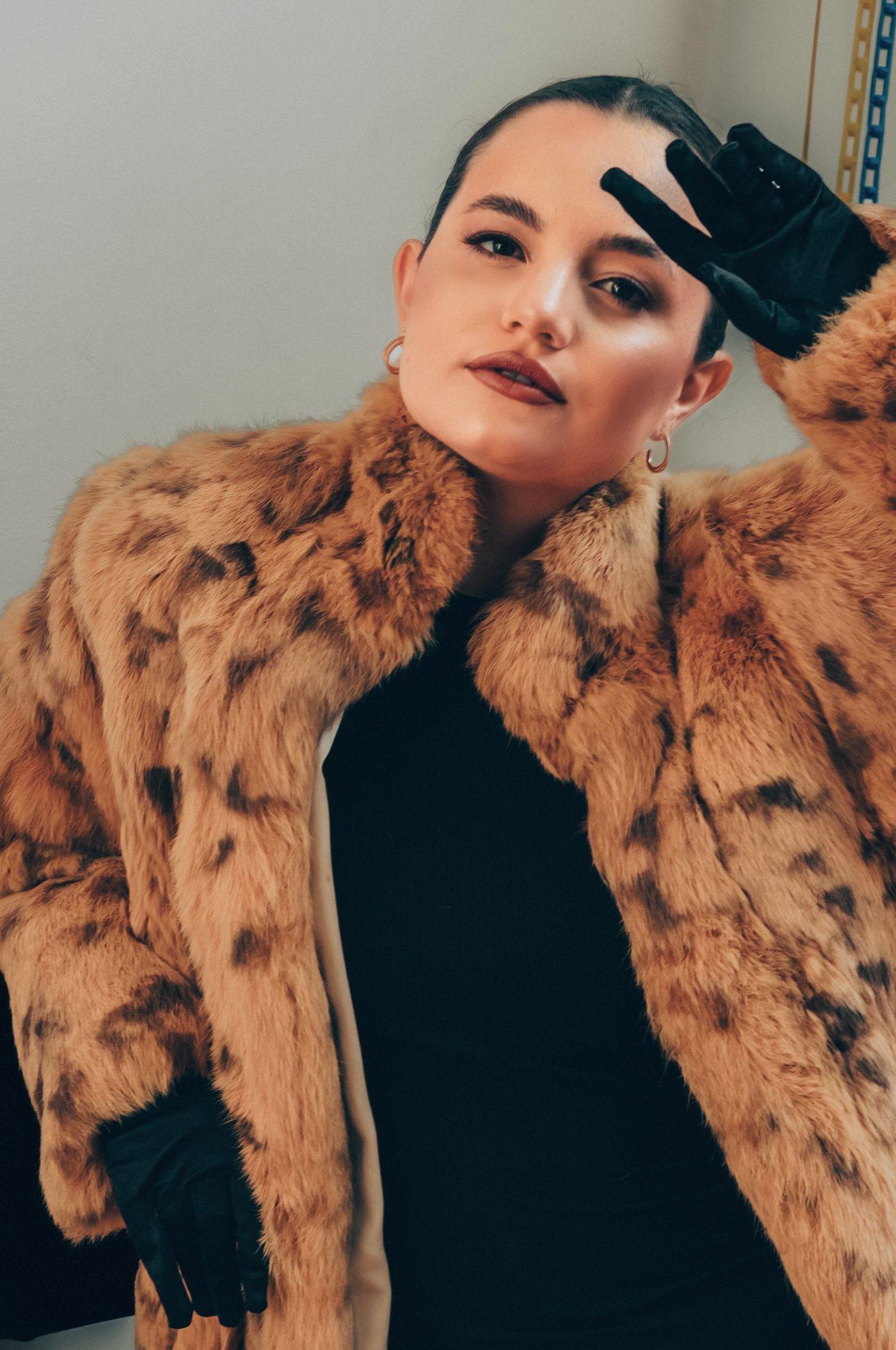 Lynx Print Fur Coat