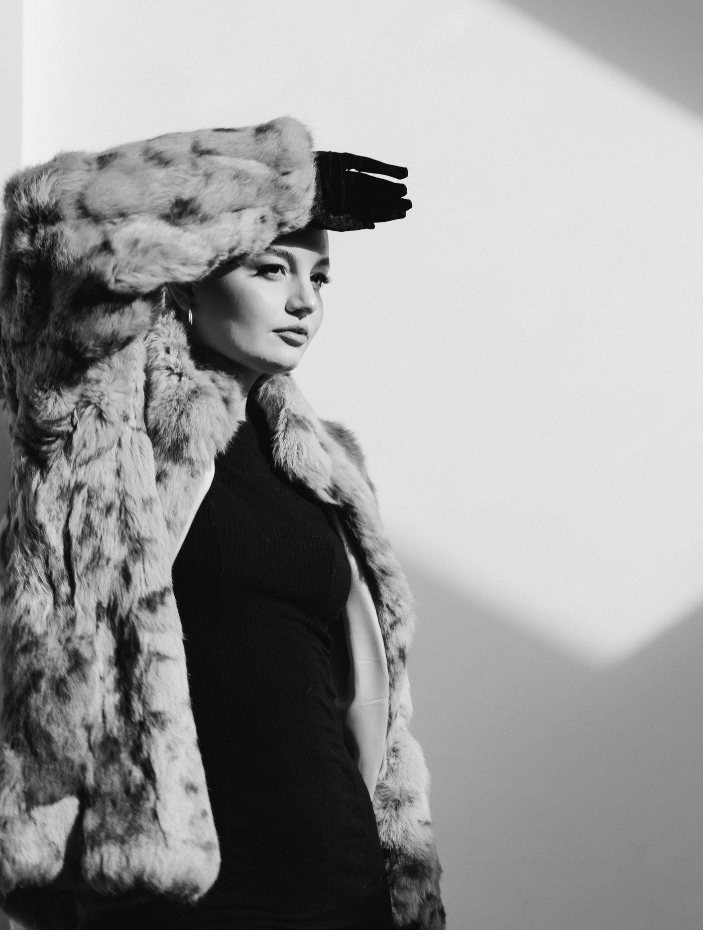 Lynx Print Fur Coat