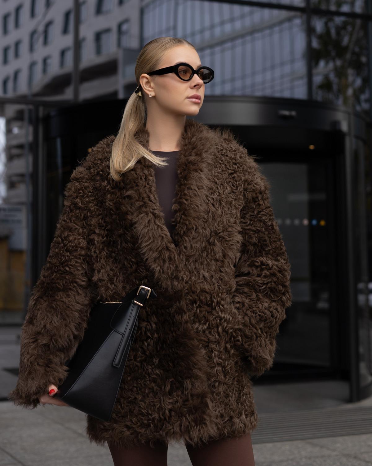Curly Lamb Cocoon Coat