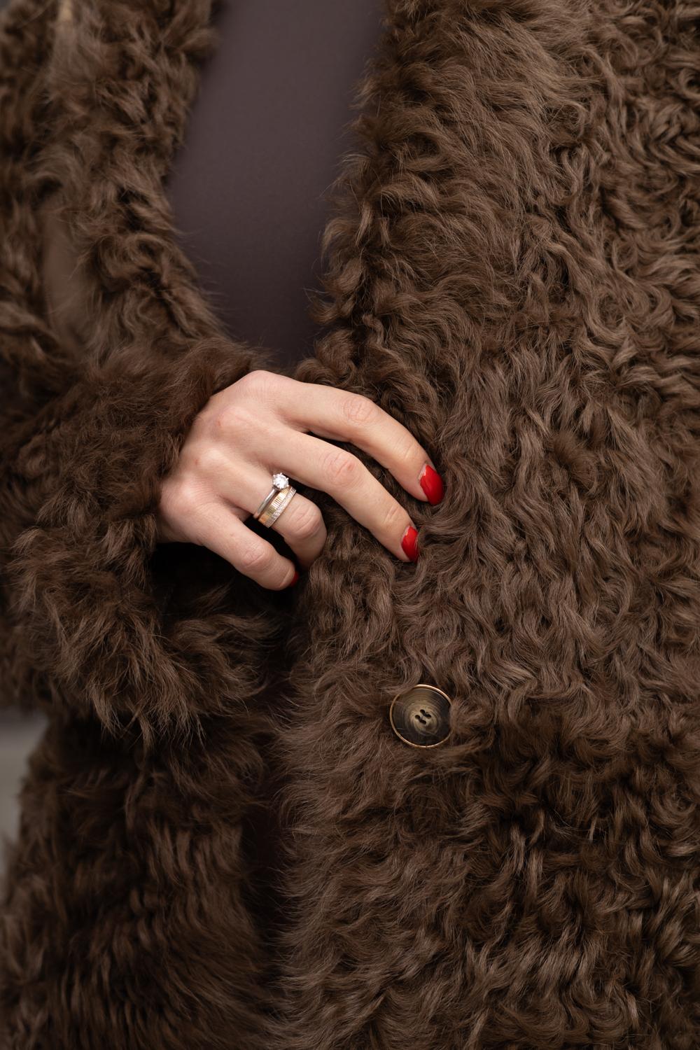 Curly Lamb Cocoon Coat