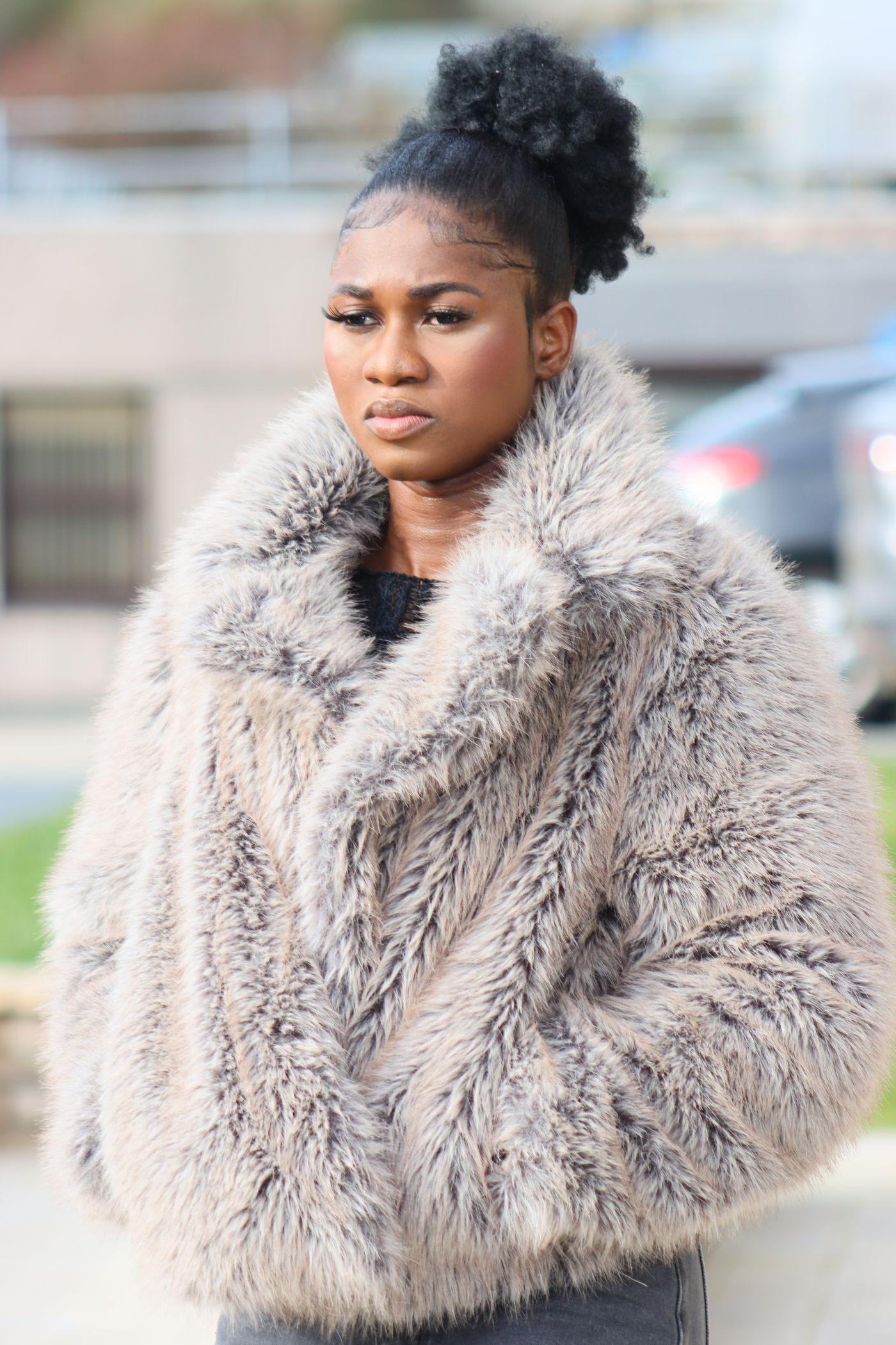 Smoke Grey Fur Jacket