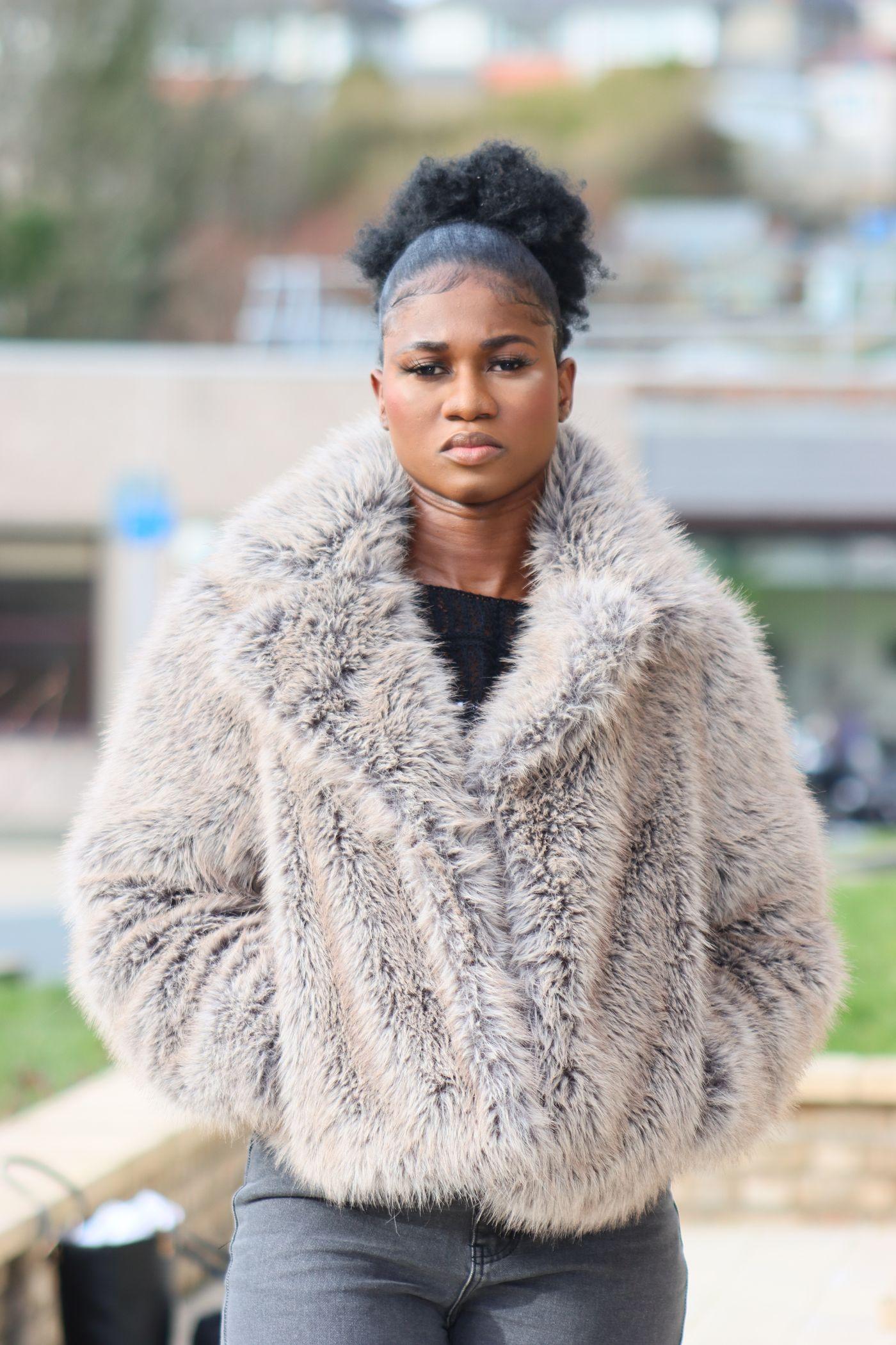 Smoke Grey Fur Jacket