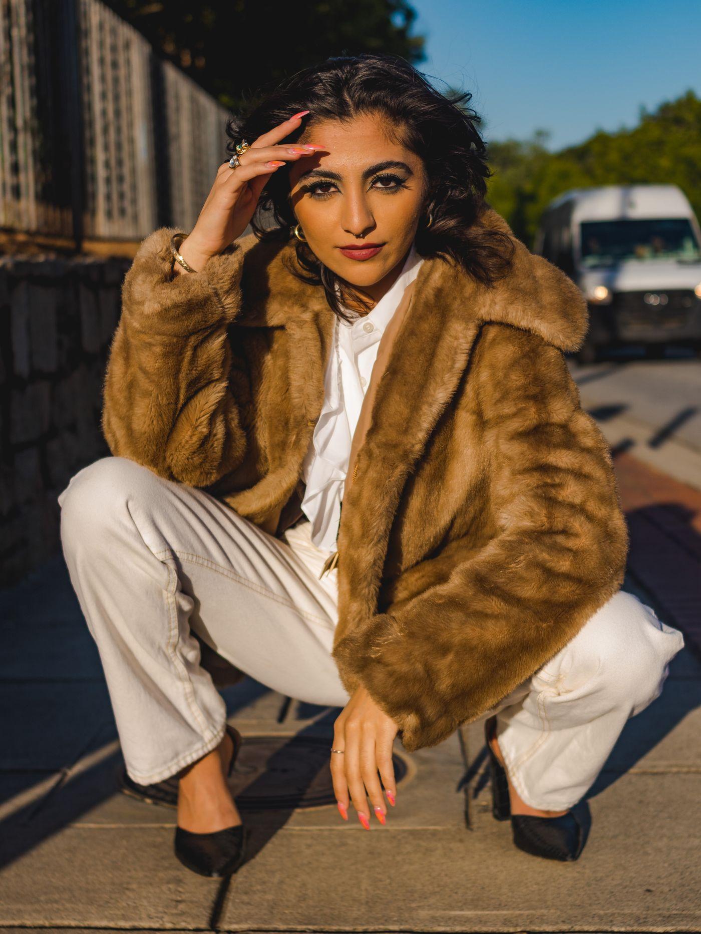 Golden Teddy Fur Bomber